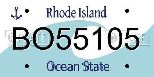 BO55105 Rhode Island License Plate
