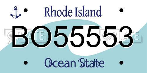 BO55553 Rhode Island License Plate
