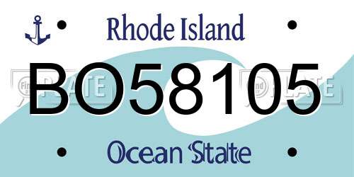 BO58105 Rhode Island License Plate