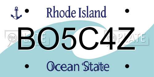 BO5C4Z Rhode Island License Plate