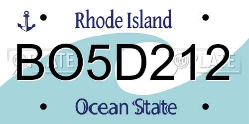 BO5D212 Rhode Island License Plate