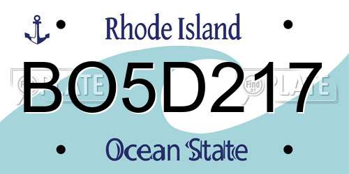 BO5D217 Rhode Island License Plate