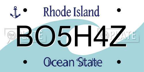 BO5H4Z Rhode Island License Plate