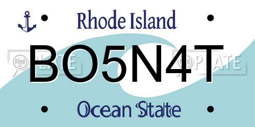 BO5N4T Rhode Island License Plate
