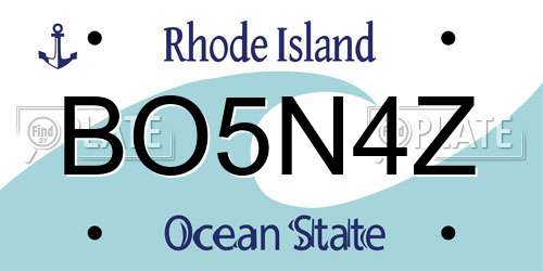 BO5N4Z Rhode Island License Plate