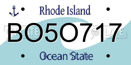 BO5O717 Rhode Island License Plate