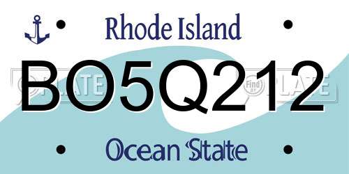 BO5Q212 Rhode Island License Plate