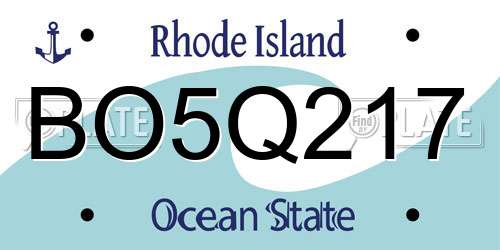 BO5Q217 Rhode Island License Plate