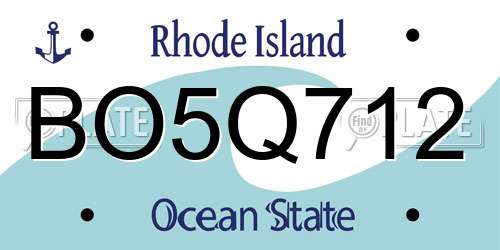 BO5Q712 Rhode Island License Plate