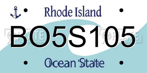 BO5S105 Rhode Island License Plate