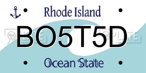 BO5T5D Rhode Island License Plate
