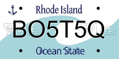 BO5T5Q Rhode Island License Plate