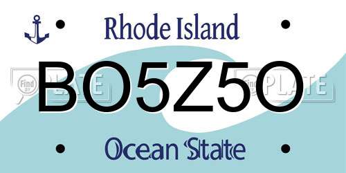 BO5Z5O Rhode Island License Plate