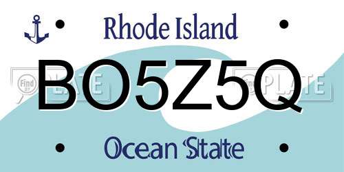 BO5Z5Q Rhode Island License Plate