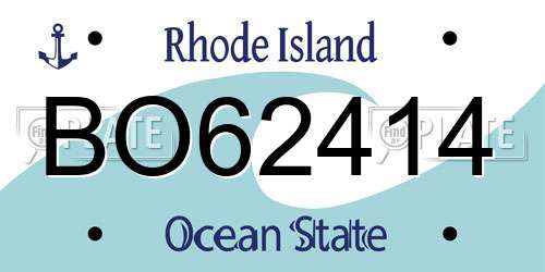 BO62414 Rhode Island License Plate