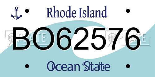 BO62576 Rhode Island License Plate