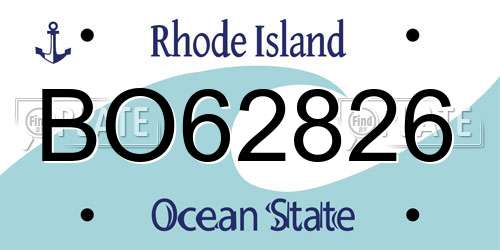 BO62826 Rhode Island License Plate
