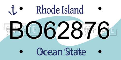 BO62876 Rhode Island License Plate