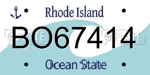 BO67414 Rhode Island License Plate