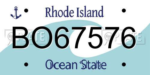 BO67576 Rhode Island License Plate