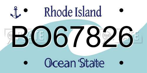 BO67826 Rhode Island License Plate