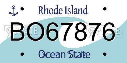 BO67876 Rhode Island License Plate