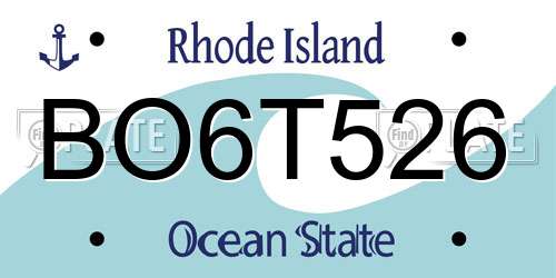 BO6T526 Rhode Island License Plate