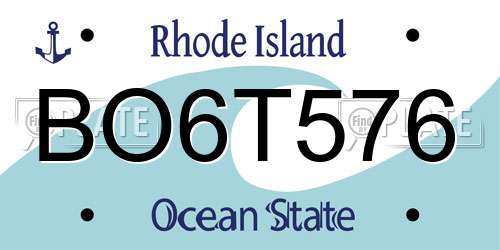 BO6T576 Rhode Island License Plate