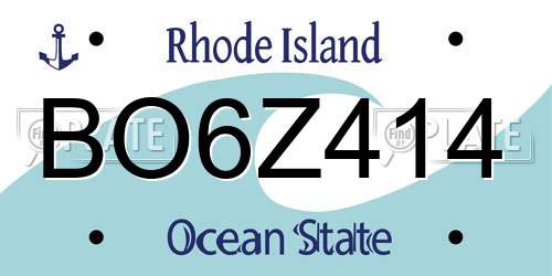 BO6Z414 Rhode Island License Plate