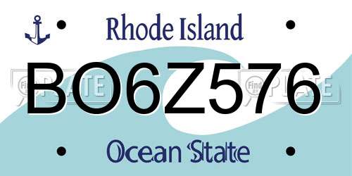 BO6Z576 Rhode Island License Plate