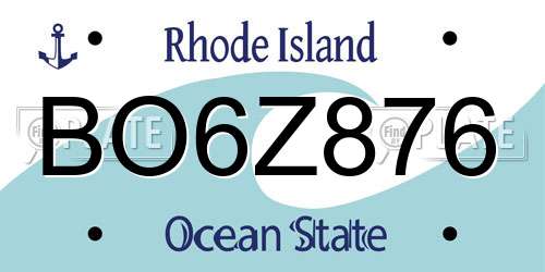 BO6Z876 Rhode Island License Plate
