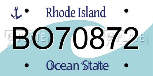 BO70872 Rhode Island License Plate