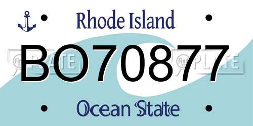 BO70877 Rhode Island License Plate