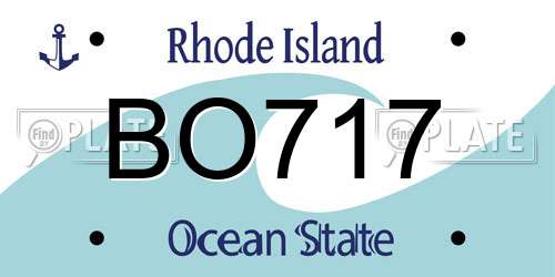 BO717 Rhode Island License Plate
