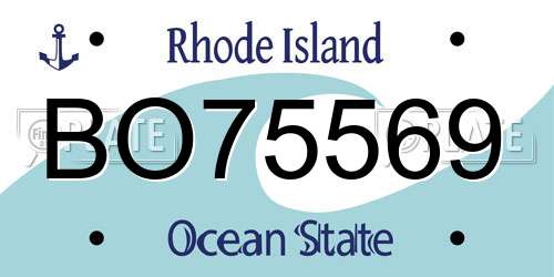 BO75569 Rhode Island License Plate