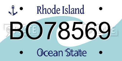 BO78569 Rhode Island License Plate