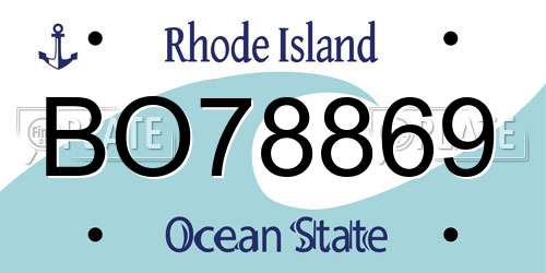 BO78869 Rhode Island License Plate