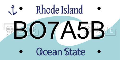 BO7A5B Rhode Island License Plate