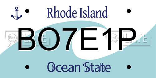 BO7E1P Rhode Island License Plate