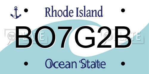 BO7G2B Rhode Island License Plate