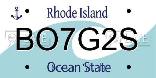 BO7G2S Rhode Island License Plate
