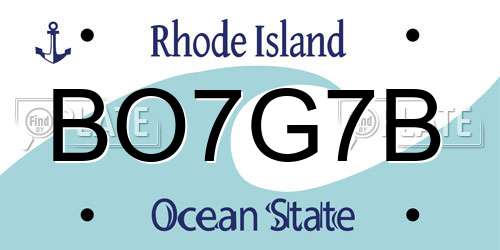 BO7G7B Rhode Island License Plate