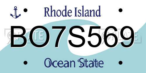 BO7S569 Rhode Island License Plate