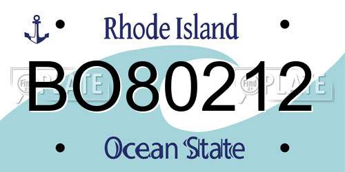 BO80212 Rhode Island License Plate