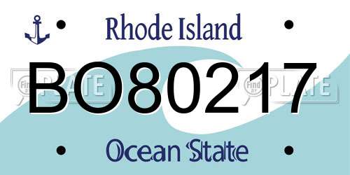 BO80217 Rhode Island License Plate
