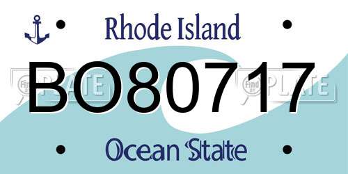 BO80717 Rhode Island License Plate