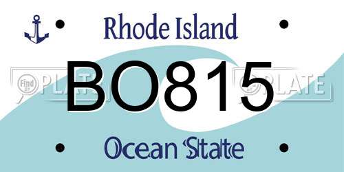 BO815 Rhode Island License Plate