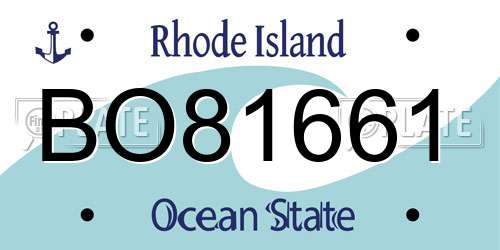 BO81661 Rhode Island License Plate