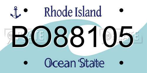 BO88105 Rhode Island License Plate