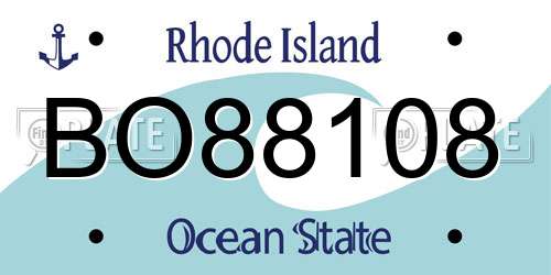 BO88108 Rhode Island License Plate